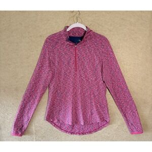 Zero Restriction Pullover Womens Sz M Fuchsia 1/4 Zip Thumb Holes Golf LOGO